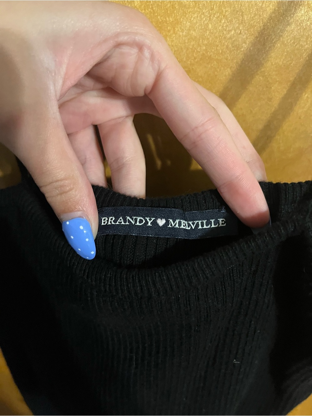 Brandy Melville Black Ribbed Mini Slip Dress - Picture 3 of 3